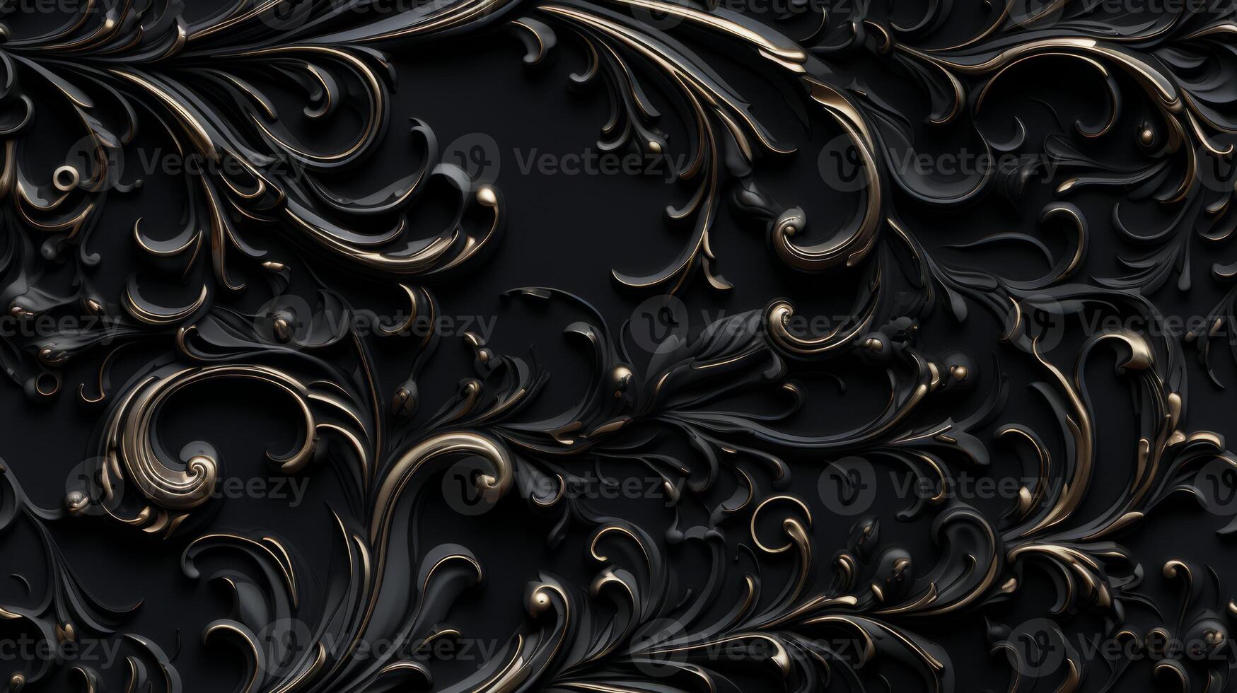 AI generated Seamless pattern Royal vintage Victorian Gothic background Rococo venzel and whorl photo