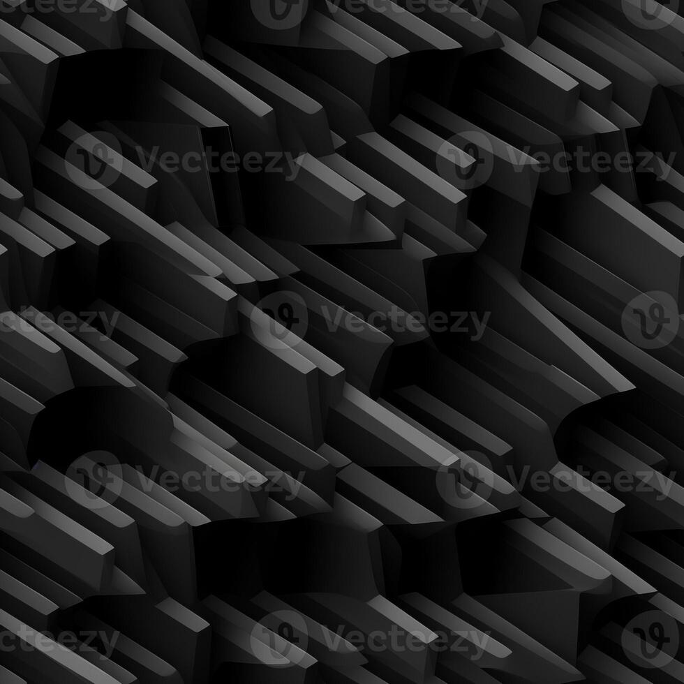 AI generated Dark black Geometric grid background Modern dark abstract texture seamless pattern photo