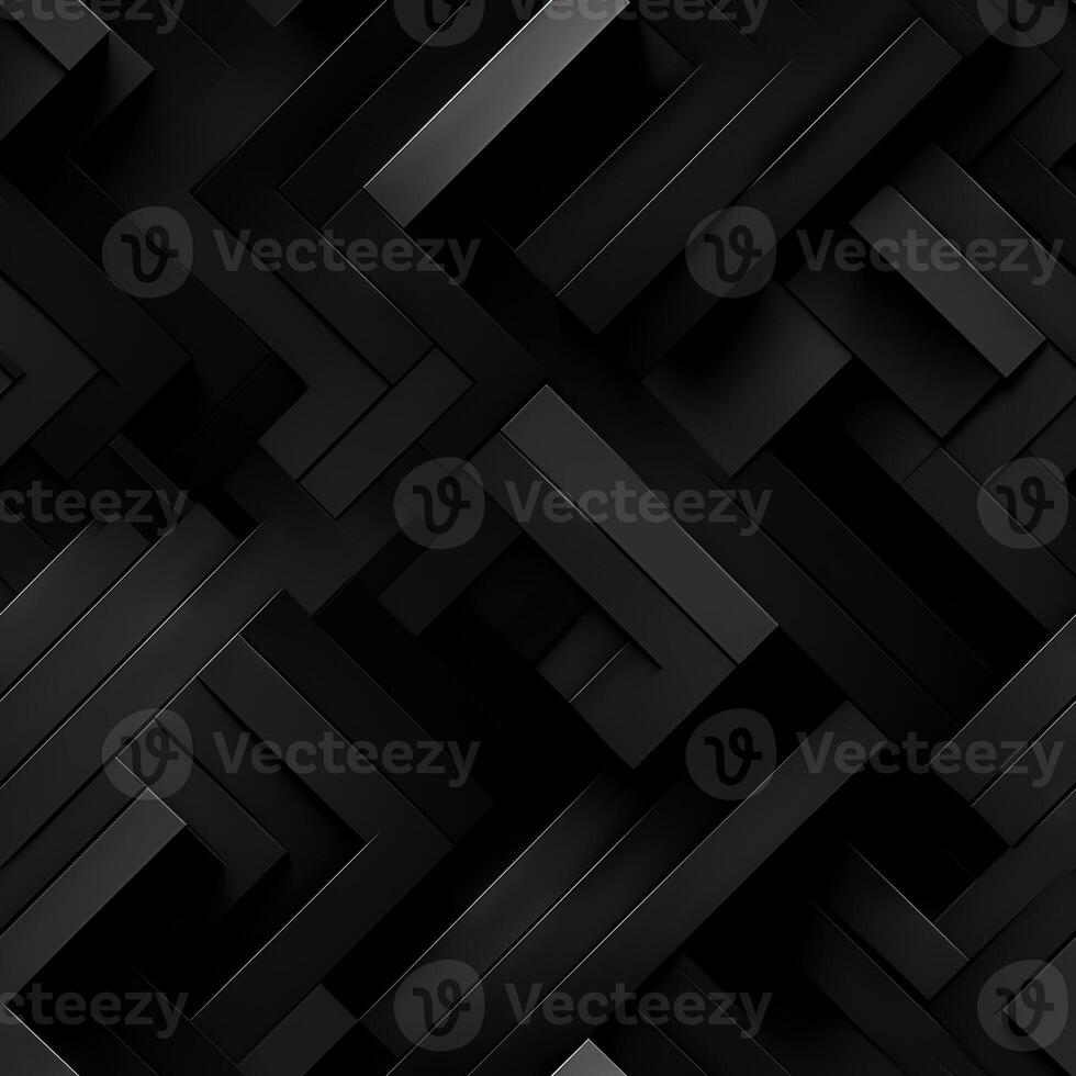 AI generated Dark black Geometric grid background Modern dark abstract texture seamless pattern photo