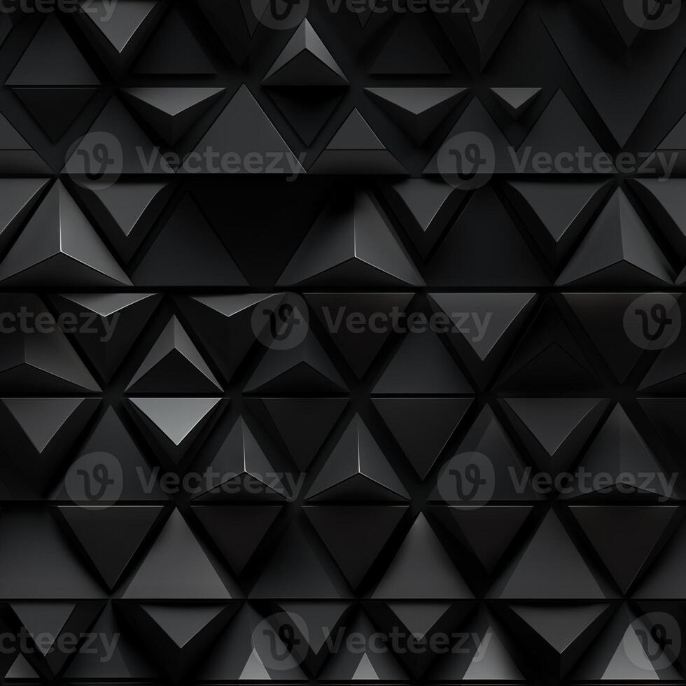 AI generated Dark black Geometric grid background Modern dark abstract texture seamless pattern photo