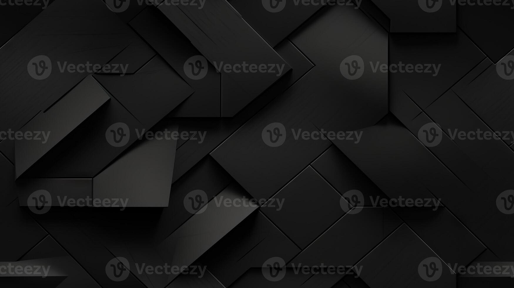 AI generated Dark black Geometric grid background Modern dark abstract texture seamless pattern photo