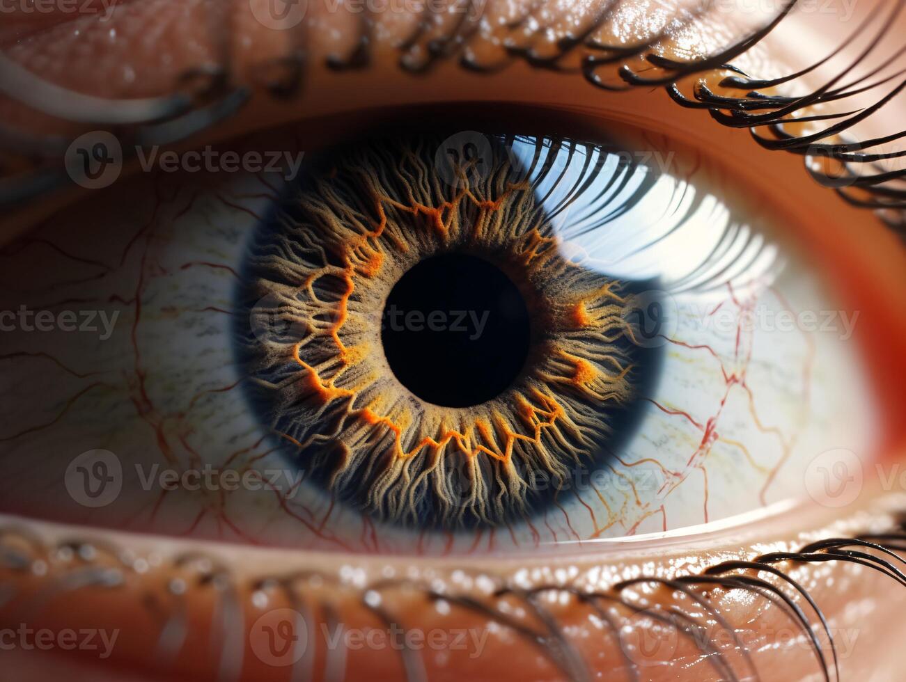 AI generated Close up of human eye. photo