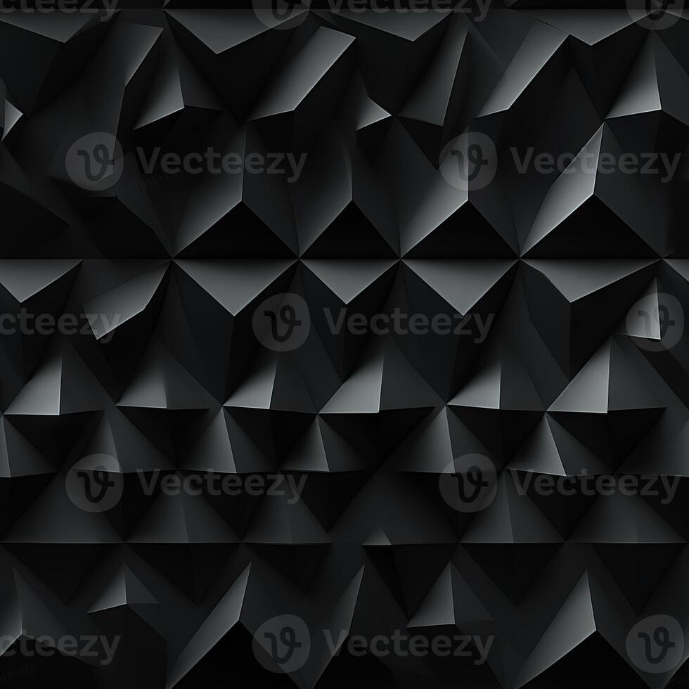 AI generated Dark black Geometric grid background Modern dark abstract texture seamless pattern photo