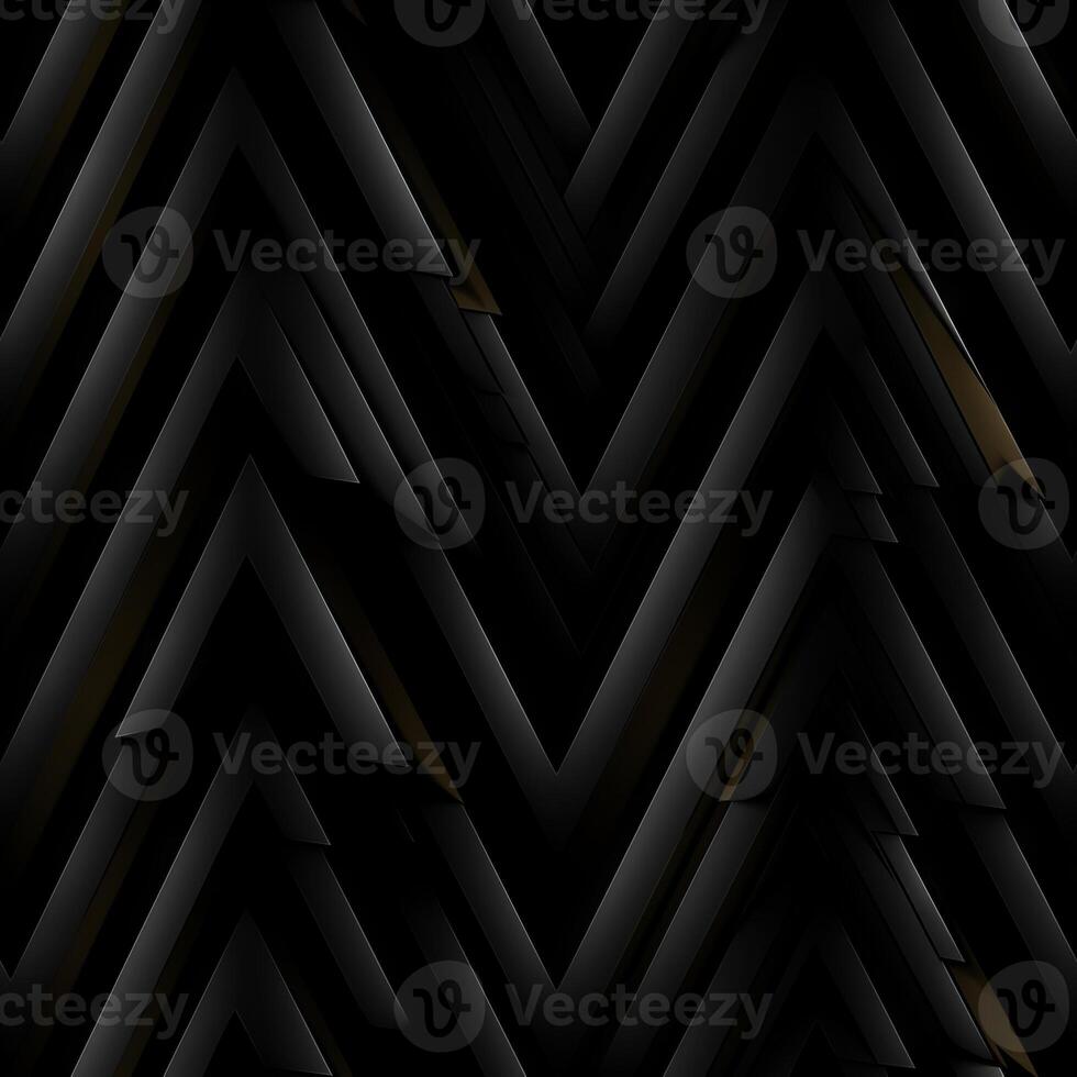 AI generated Dark black Geometric grid background Modern dark abstract texture seamless pattern photo