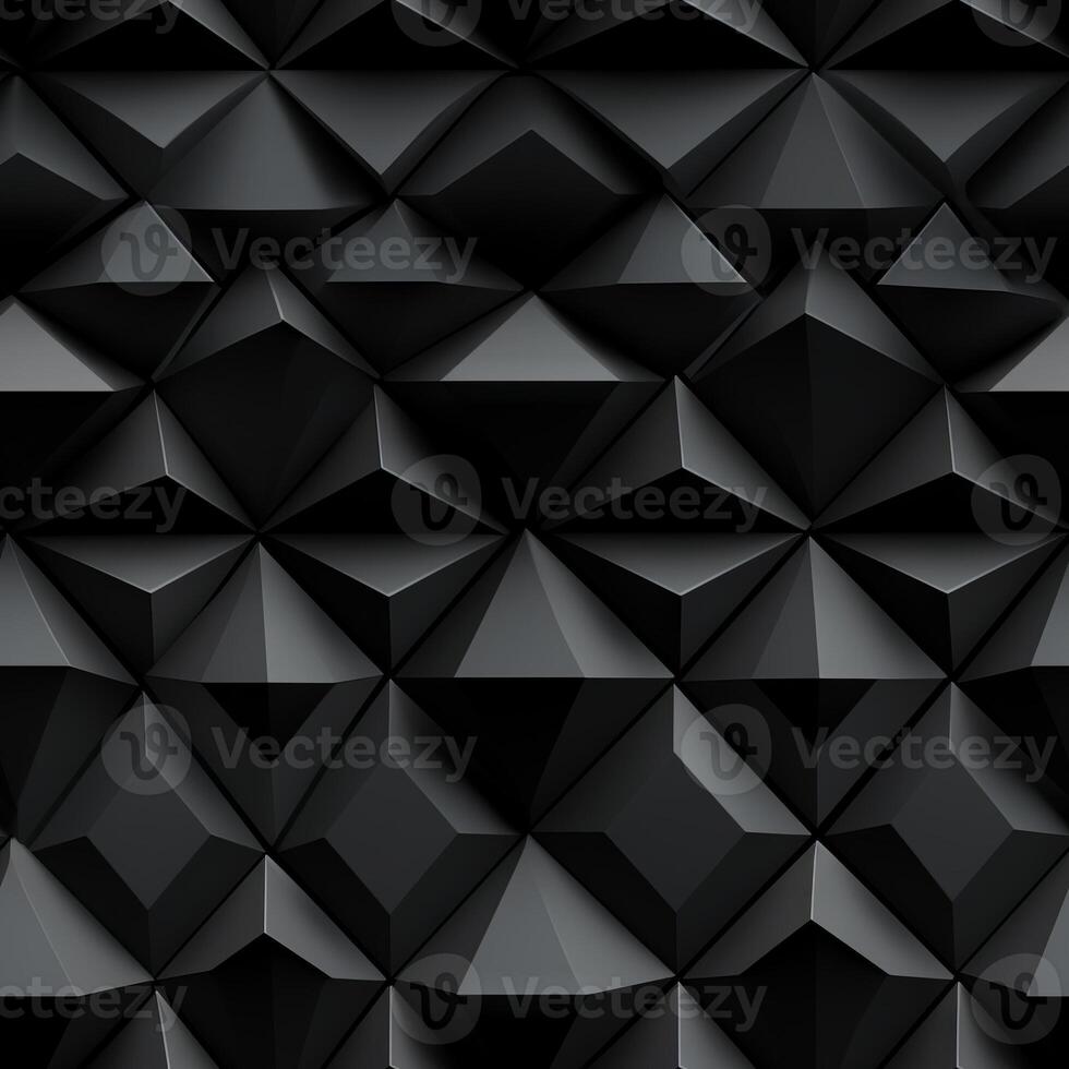 AI generated Dark black Geometric grid background Modern dark abstract texture seamless pattern photo