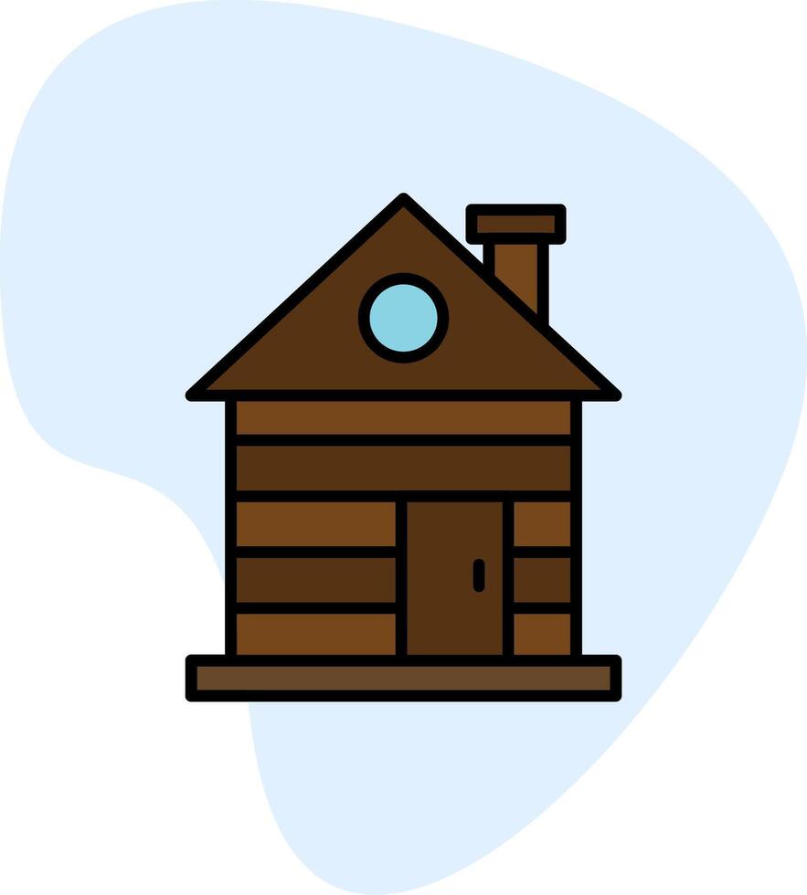 icono de vector de cabaña de madera