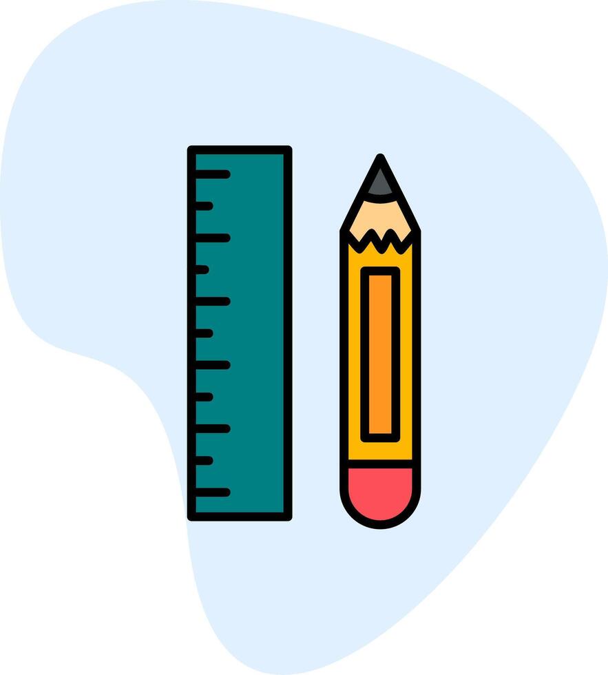 Pencil And Ruler Vector Icon