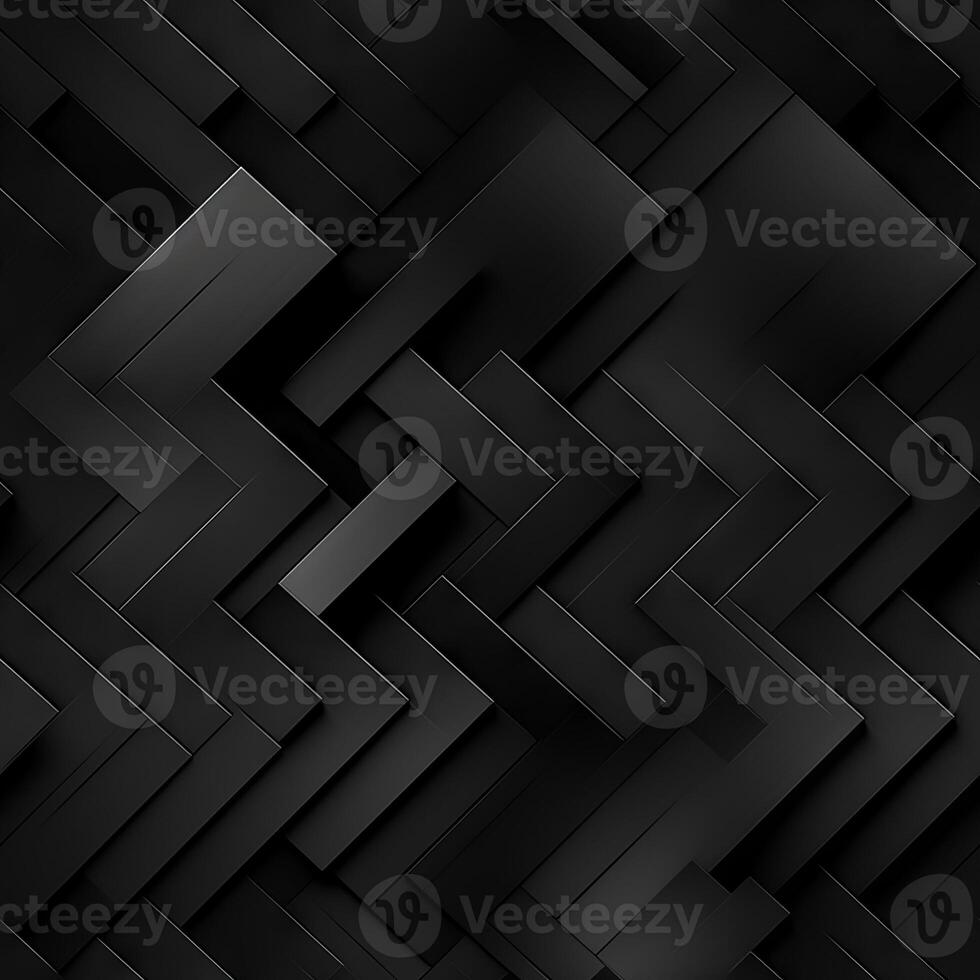 AI generated Dark black Geometric grid background Modern dark abstract texture seamless pattern photo