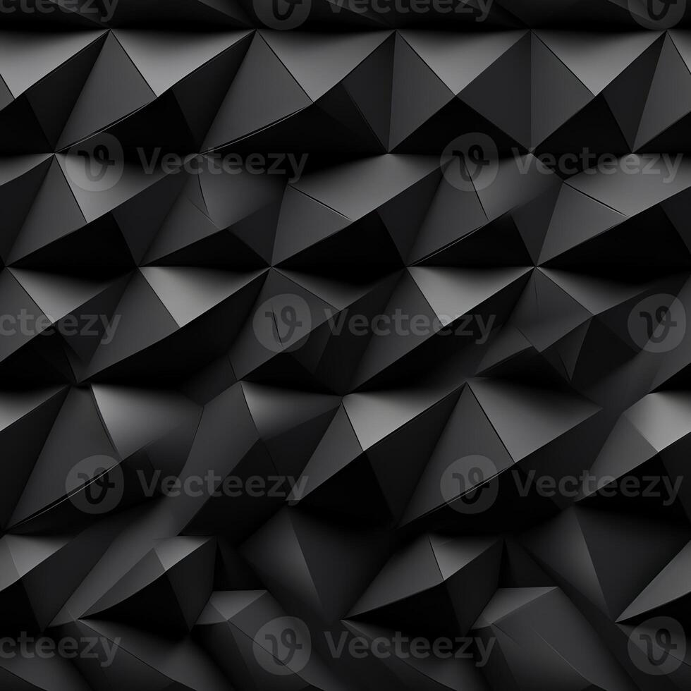 AI generated Dark black Geometric grid background Modern dark abstract texture seamless pattern photo