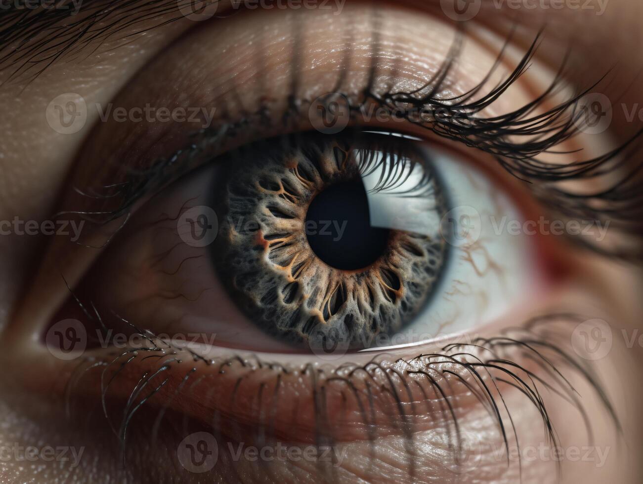 AI generated Close up of human eye. photo