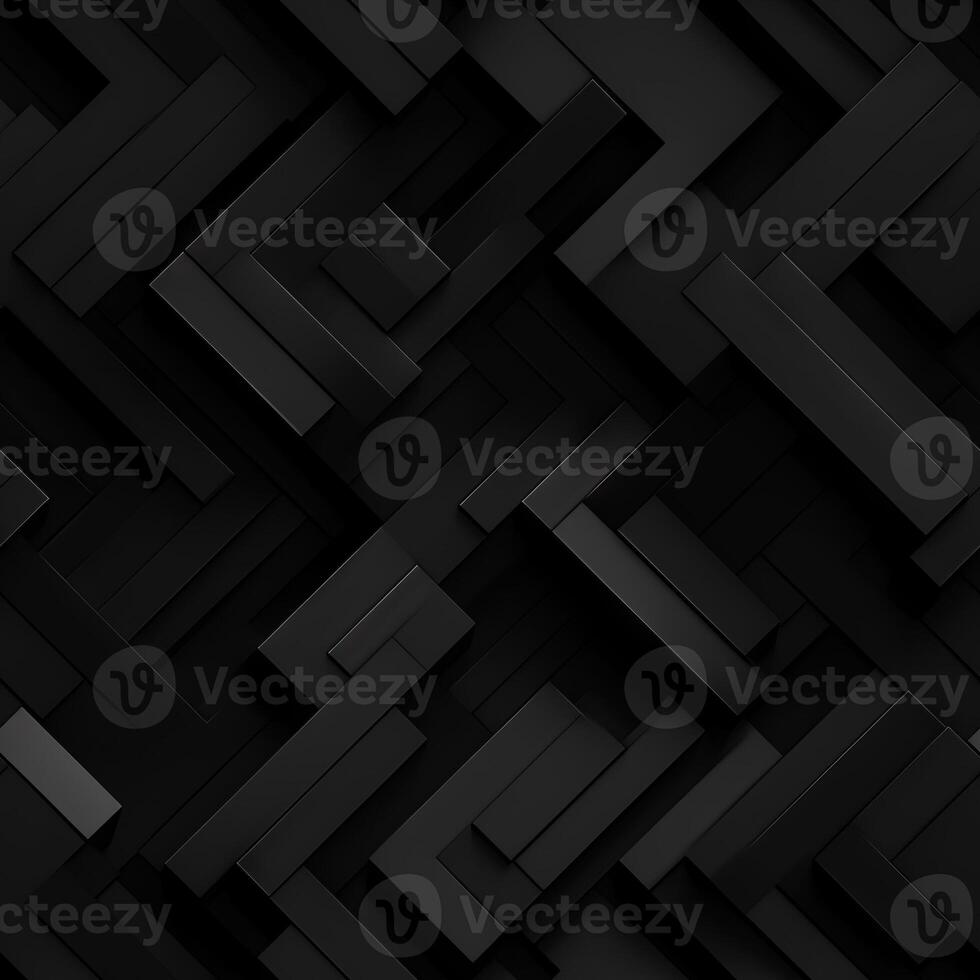 AI generated Dark black Geometric grid background Modern dark abstract texture seamless pattern photo