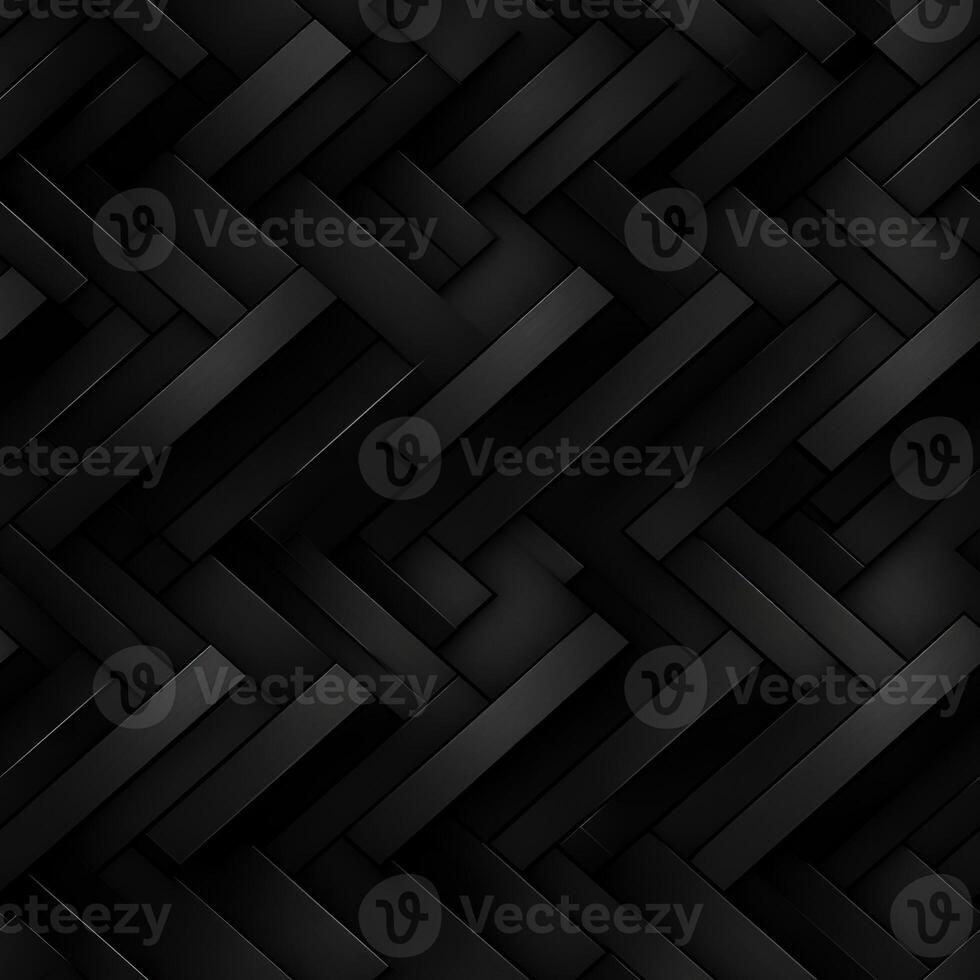 AI generated Dark black Geometric grid background Modern dark abstract texture seamless pattern photo