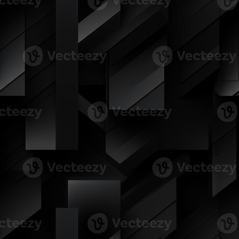 AI generated Dark black Geometric grid background Modern dark abstract texture seamless pattern photo