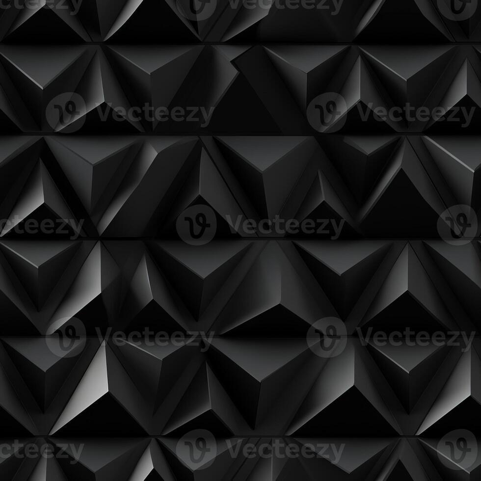 AI generated Dark black Geometric grid background Modern dark abstract texture seamless pattern photo