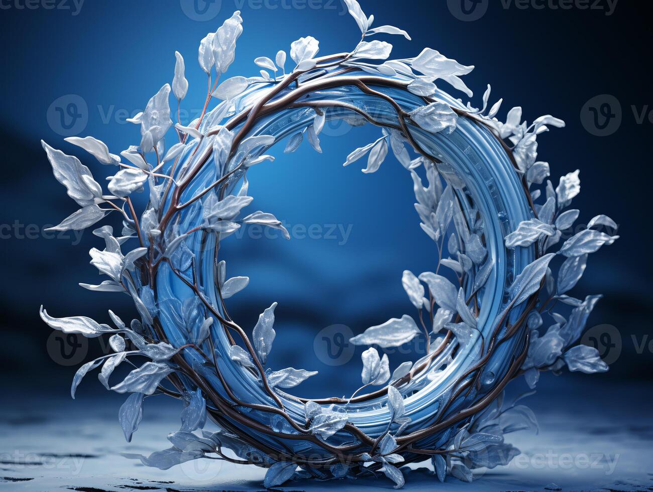 AI generated Beautiful blue feathers background close up photo