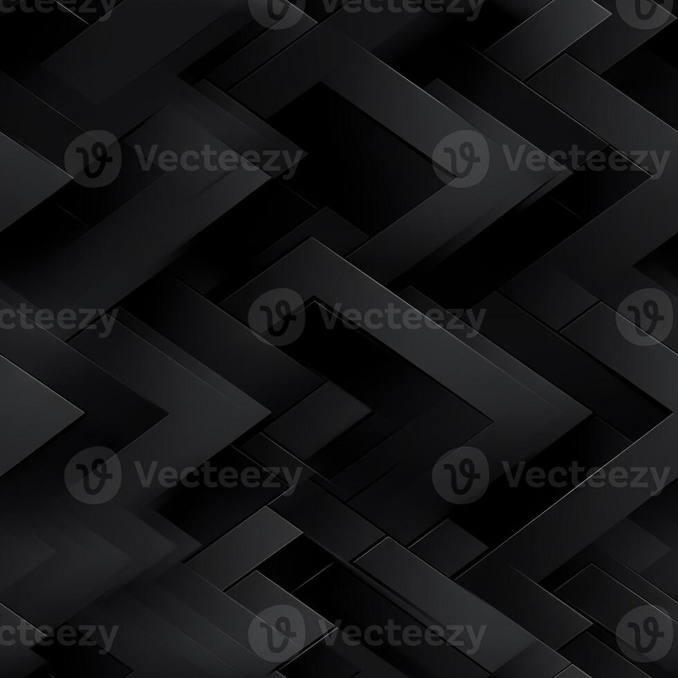 AI generated Dark black Geometric grid background Modern dark abstract texture seamless pattern photo