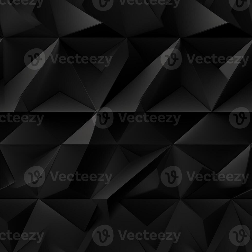 AI generated Dark black Geometric grid background Modern dark abstract texture seamless pattern photo