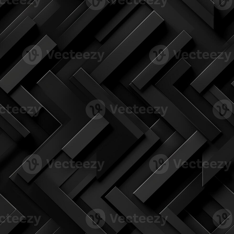 AI generated Dark black Geometric grid background Modern dark abstract texture seamless pattern photo
