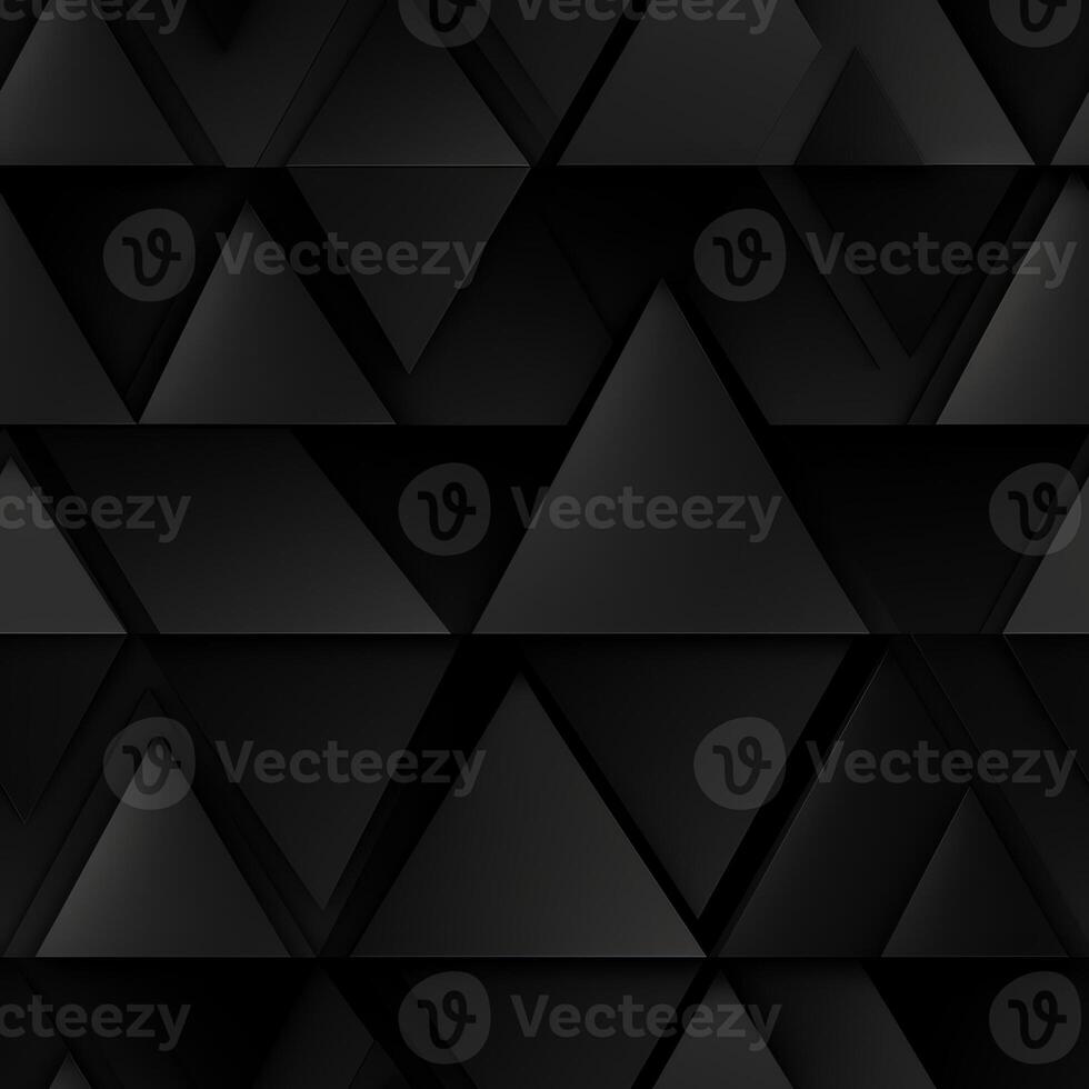 AI generated Dark black Geometric grid background Modern dark abstract texture seamless pattern photo