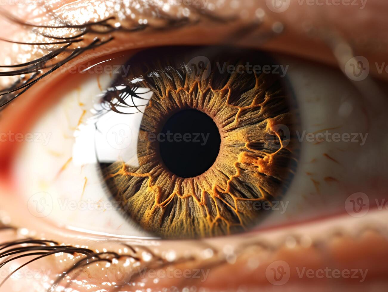 AI generated Close up of human eye. photo