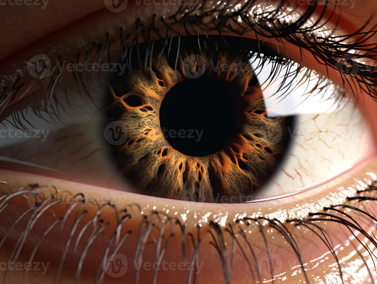 AI generated Close up of human eye. photo