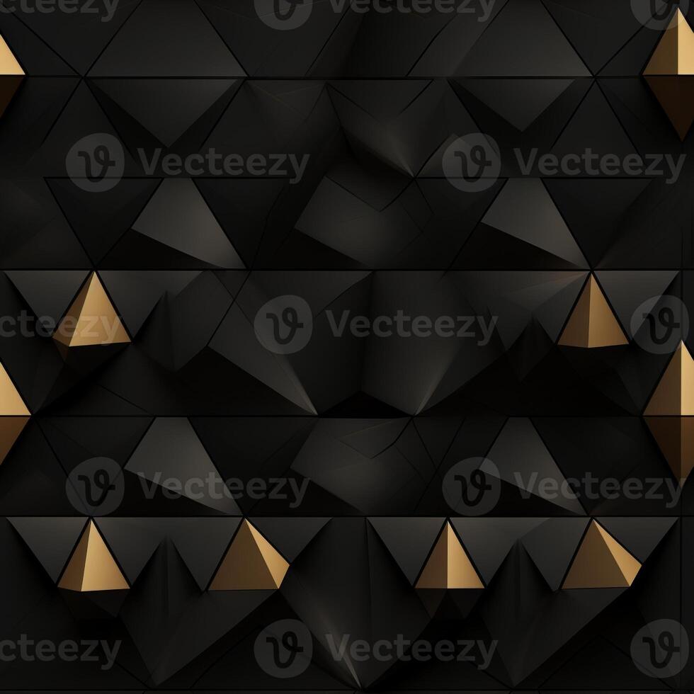 AI generated Dark black Geometric grid background Modern dark abstract texture seamless pattern photo
