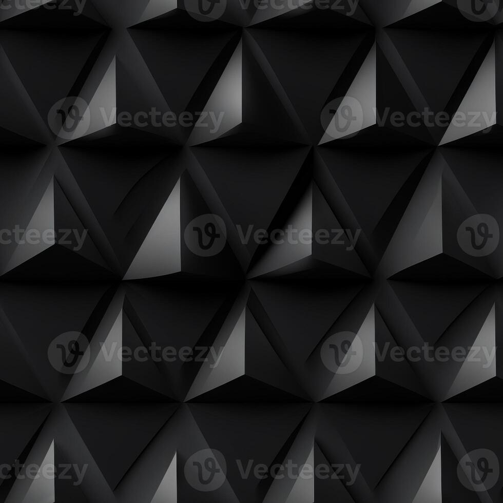 AI generated Dark black Geometric grid background Modern dark abstract texture seamless pattern photo