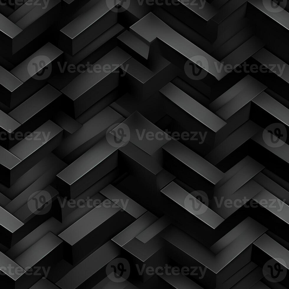 AI generated Dark black Geometric grid background Modern dark abstract texture seamless pattern photo