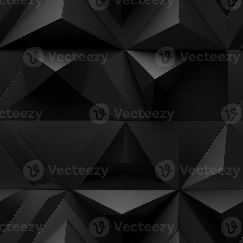 AI generated Dark black Geometric grid background Modern dark abstract texture seamless pattern photo