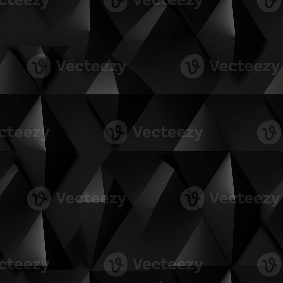 AI generated Dark black Geometric grid background Modern dark abstract texture seamless pattern photo
