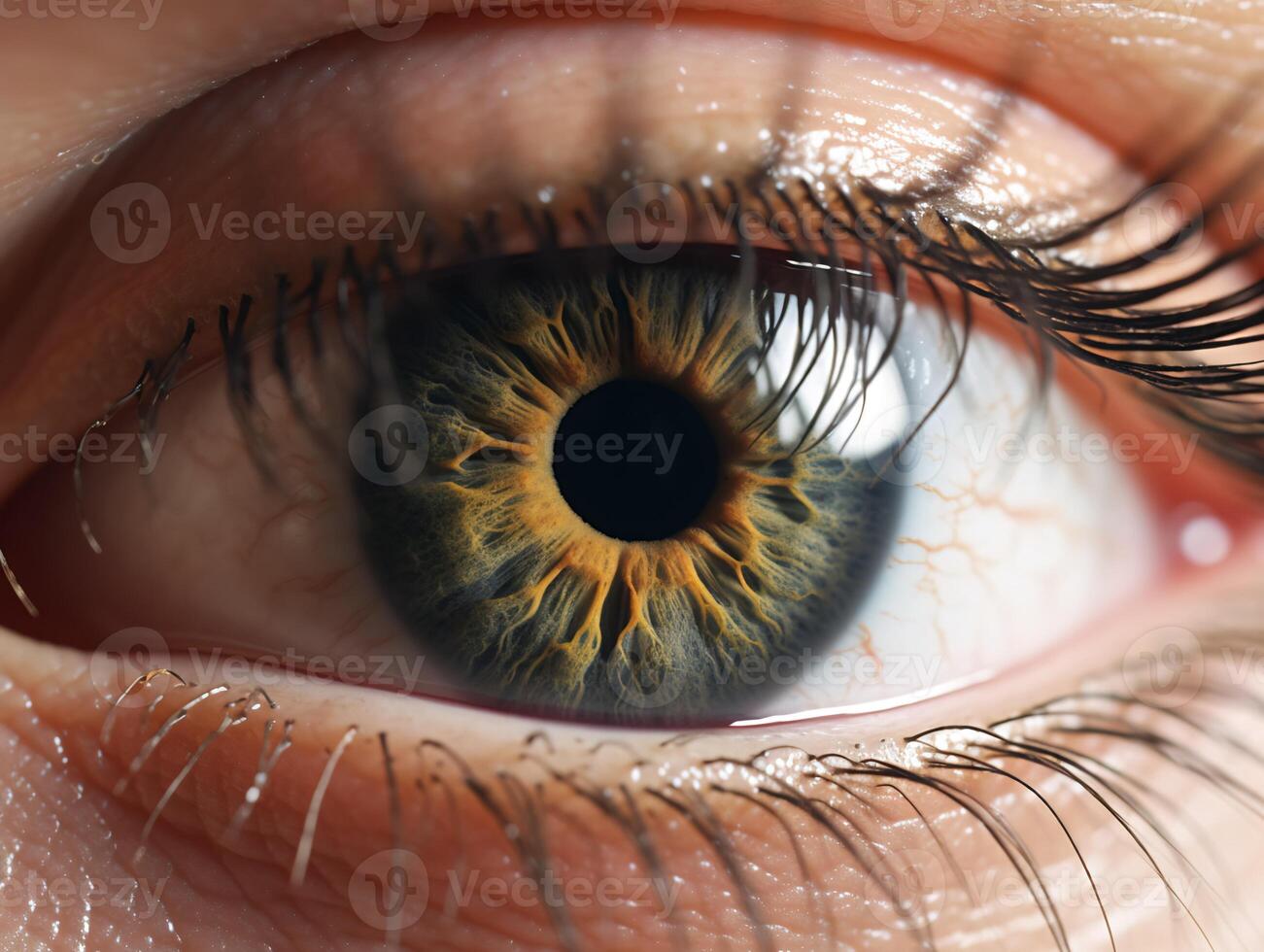 AI generated Close up of human eye. photo