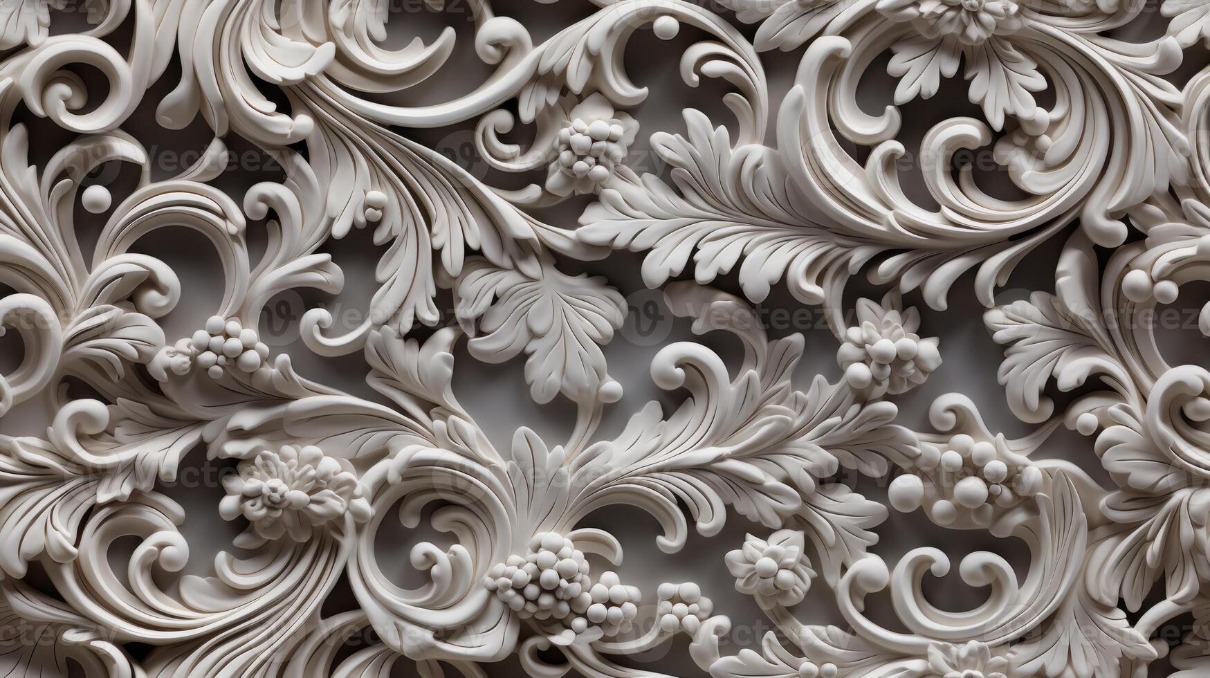 AI generated Seamless pattern Royal vintage Victorian Gothic background Rococo venzel and whorl photo
