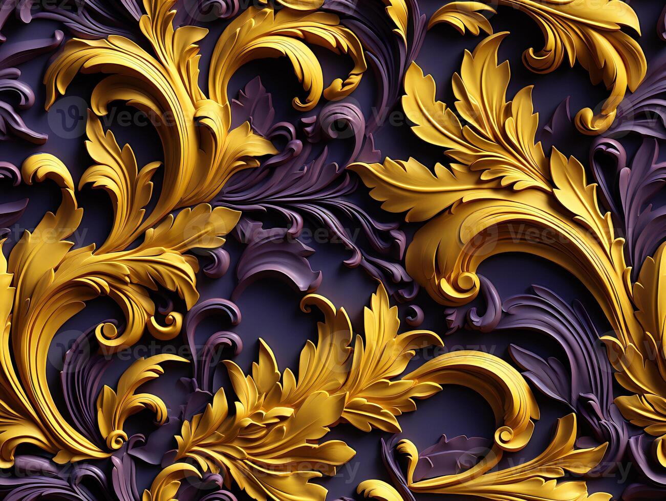 AI generated Seamless pattern Royal vintage Victorian Gothic background Rococo venzel and whorl photo