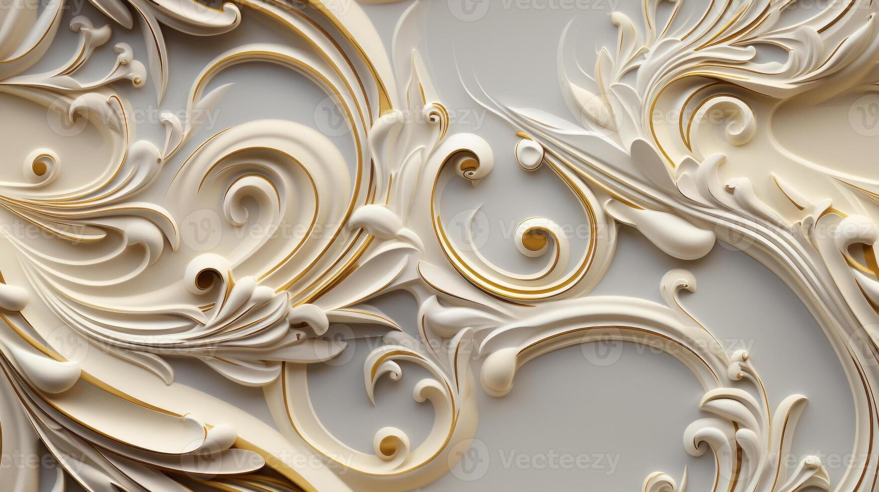 AI generated Seamless pattern Royal vintage Victorian Gothic background Rococo venzel and whorl photo