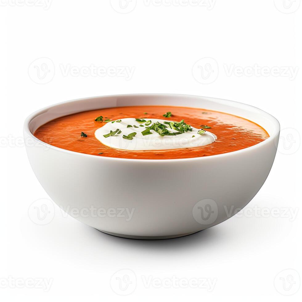 ai generado tomate sopa de cerca foto