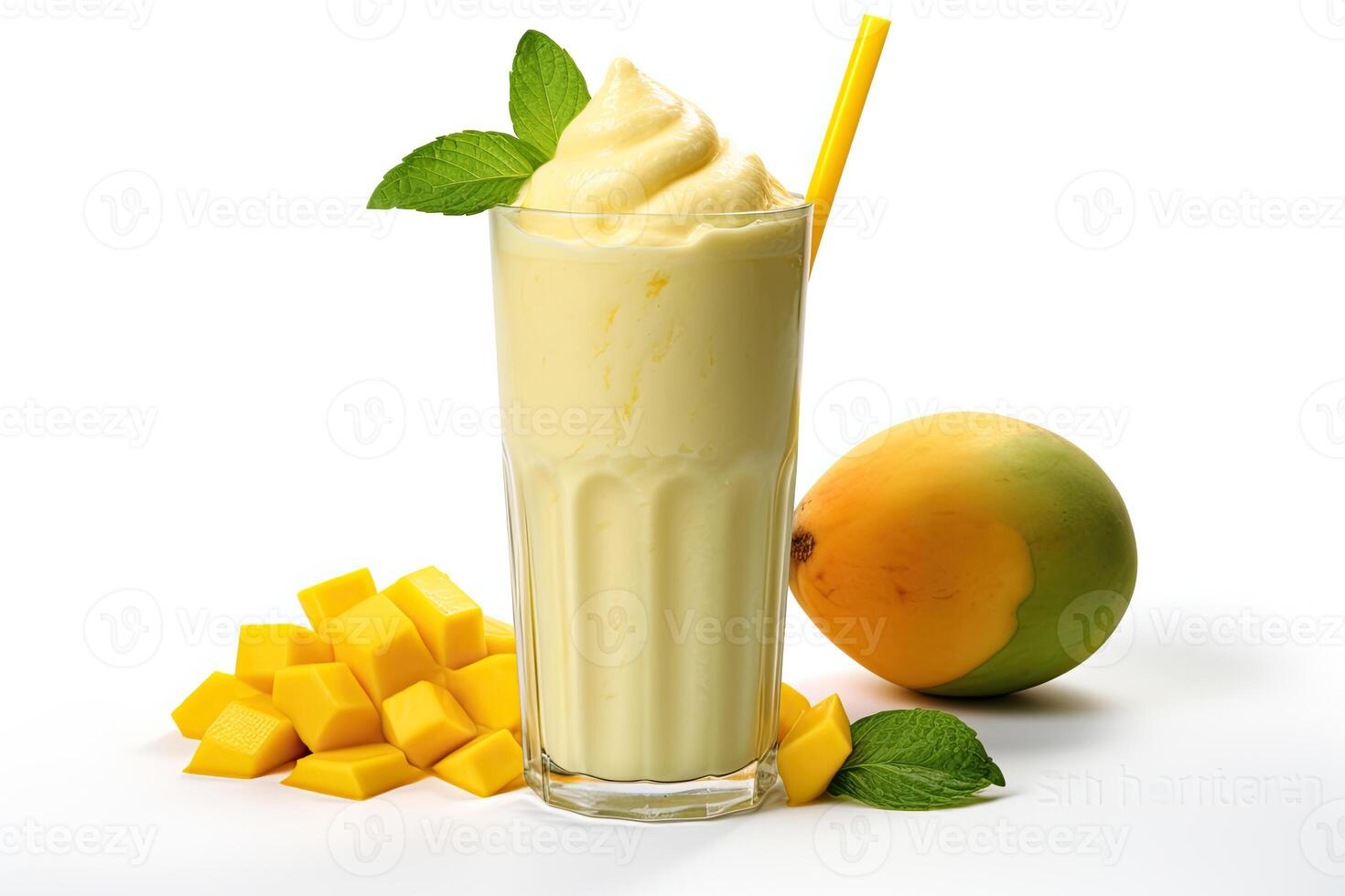 AI generated Mango milkshake clipart photo