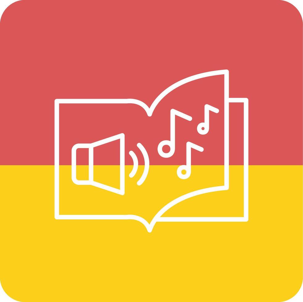 icono de vector de libro de audio