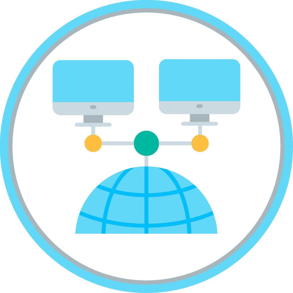 Network Flat Circle Uni Icon vector