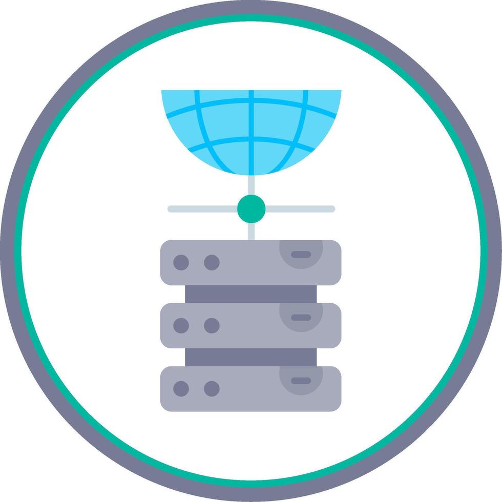 Database Flat Circle Uni Icon vector