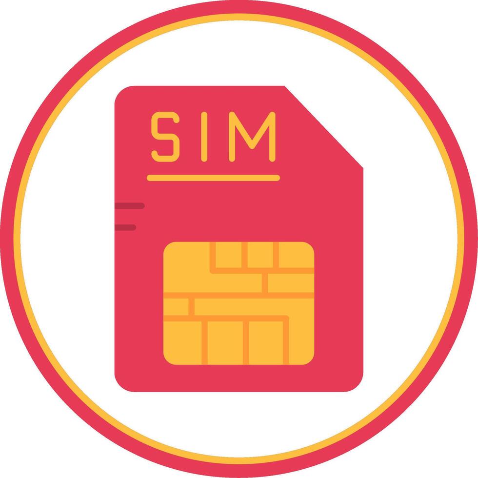 Sim Flat Circle Uni Icon vector