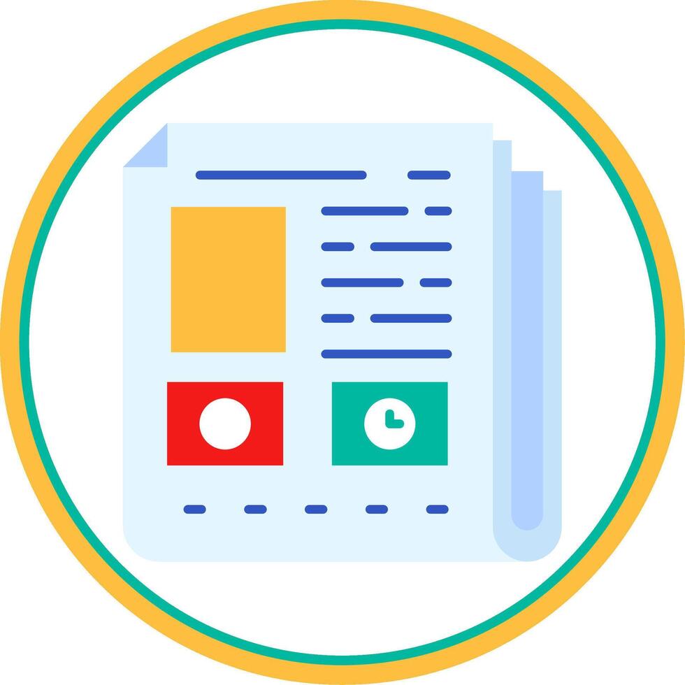 Newspaper Flat Circle Uni Icon vector