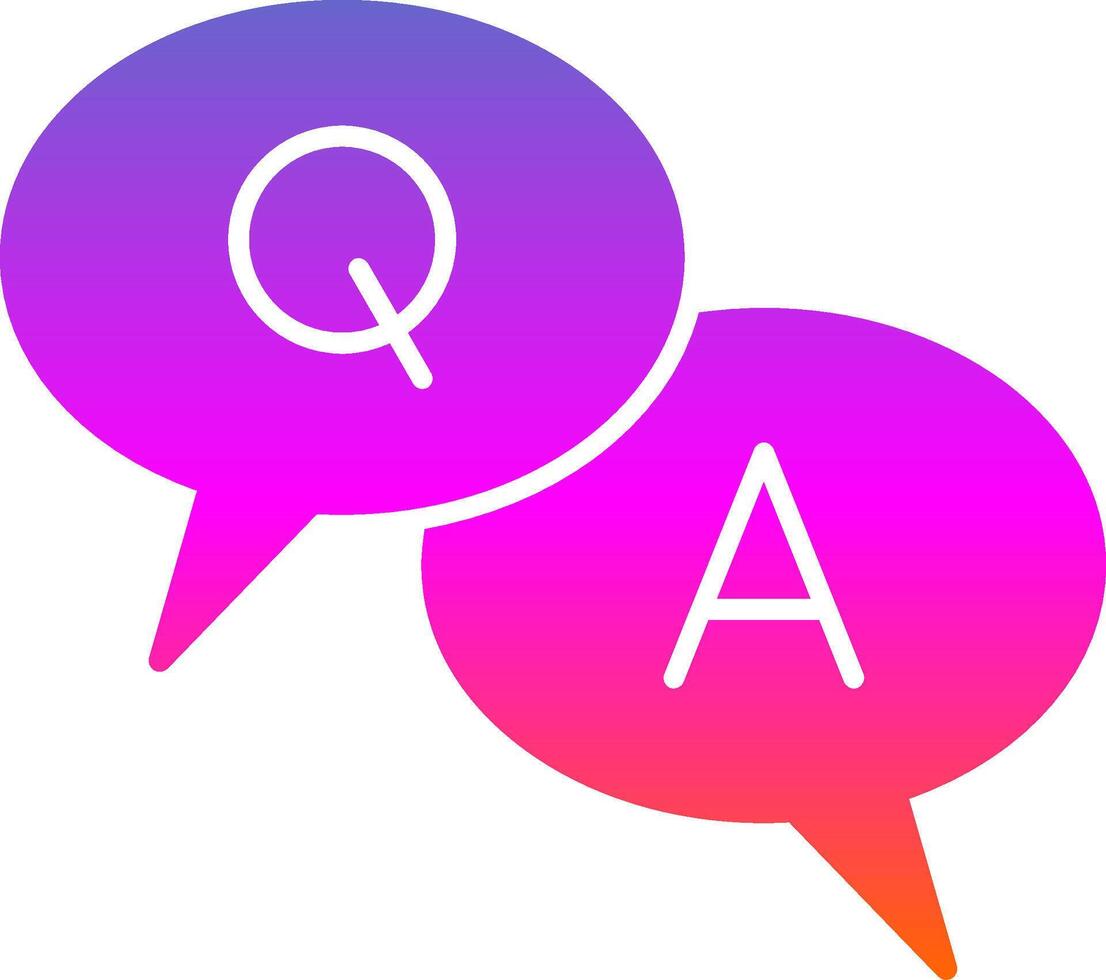 Question And Answer Glyph Gradient Icon vector