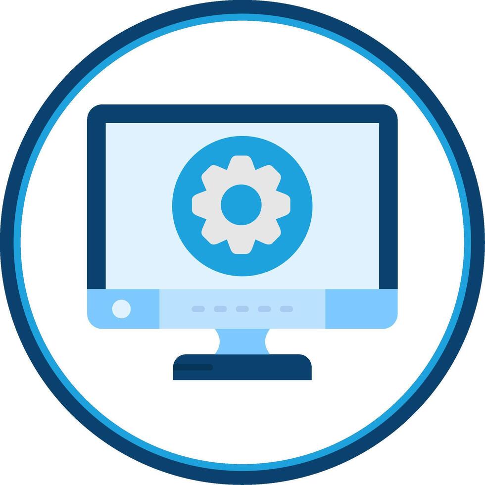 Settings Flat Circle Uni Icon vector