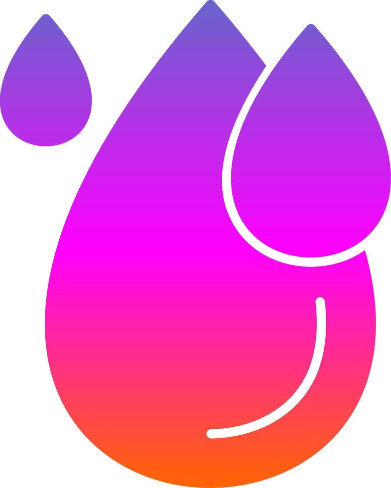 agua soltar glifo degradado icono vector