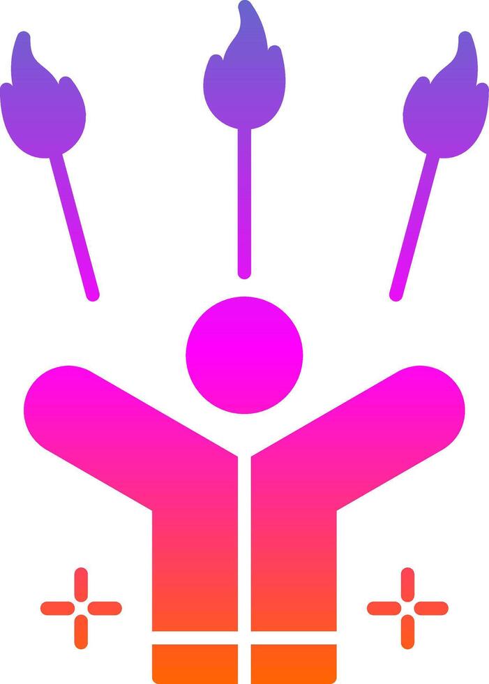 Juggling Fire Glyph Gradient Icon vector