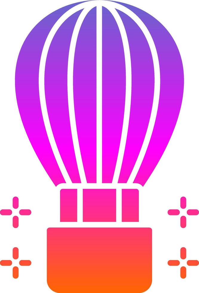 Hot Air Ballon Glyph Gradient Icon vector