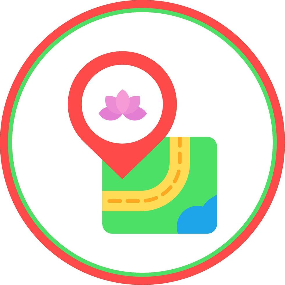 Meditation Flat Circle Uni Icon vector