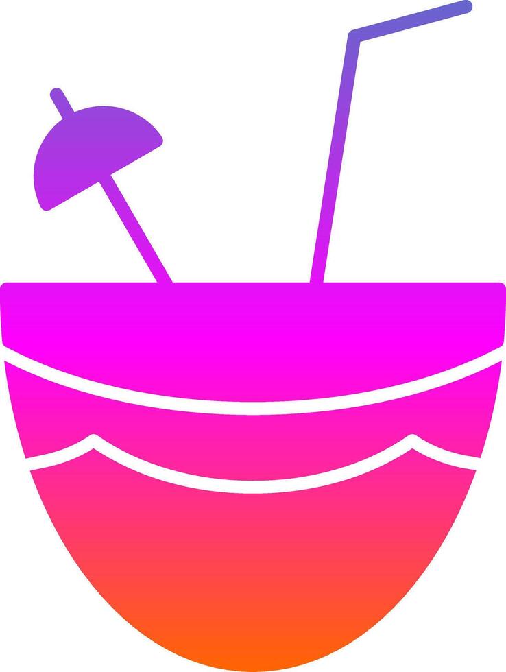 Coconut Glyph Gradient Icon vector