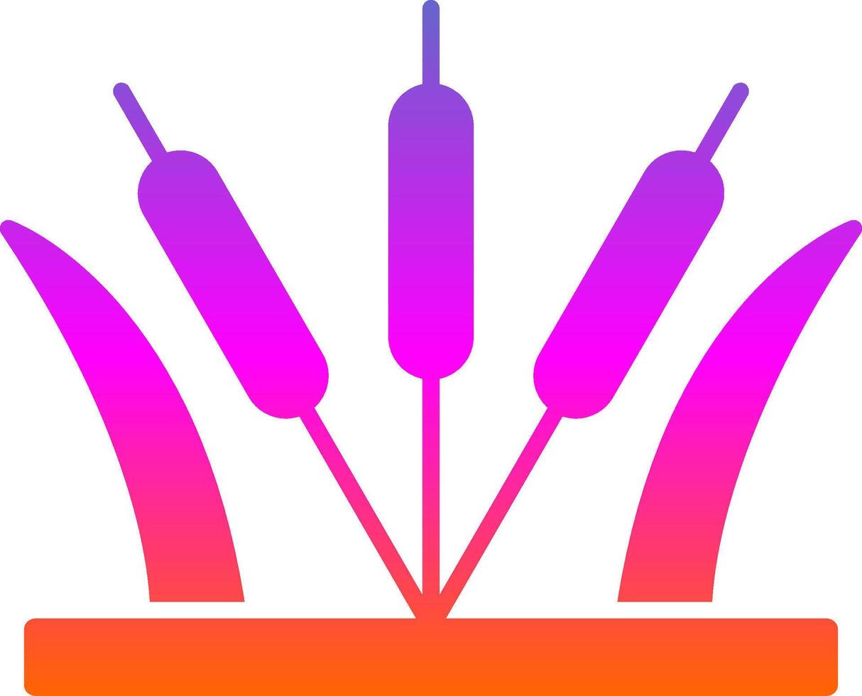 Reeds Glyph Gradient Icon vector