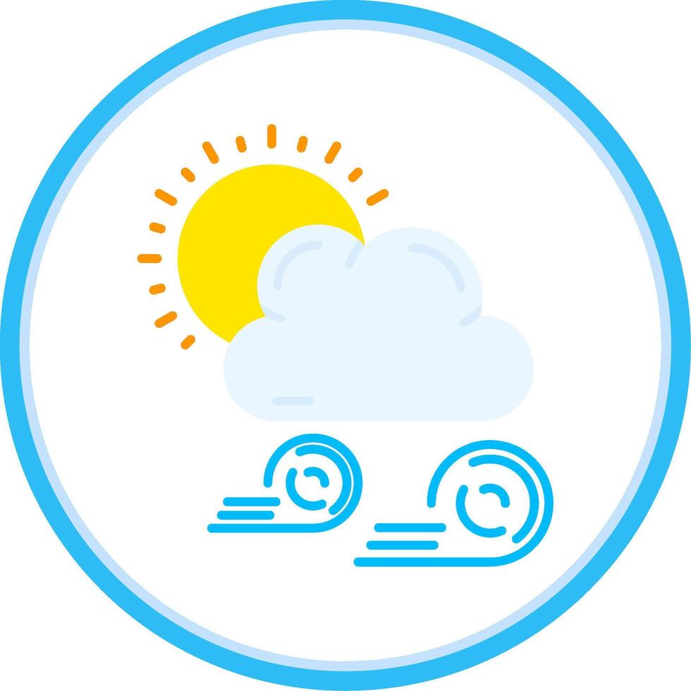Weather Flat Circle Uni Icon vector